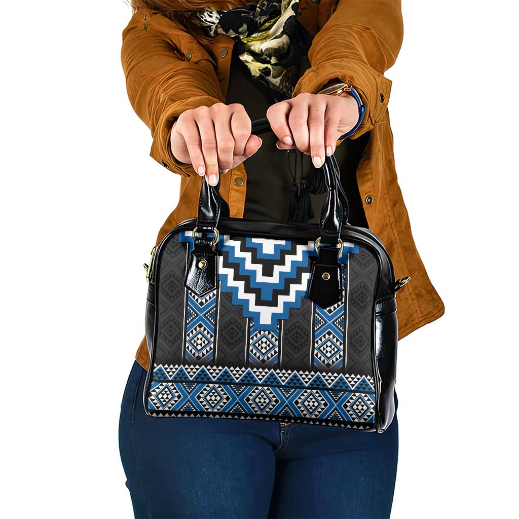 Blue Taniko Aotearoa Shoulder Handbag Niho Taniwha Mix Poutama LT14