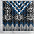 Blue Taniko Aotearoa Shower Curtain Niho Taniwha Mix Poutama