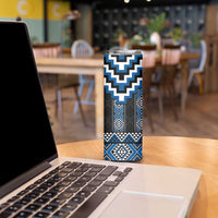 Blue Taniko Aotearoa Skinny Tumbler Niho Taniwha Mix Poutama LT14