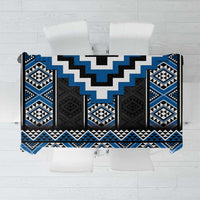 Blue Taniko Aotearoa Tablecloth Niho Taniwha Mix Poutama LT14 Blue - Polynesian Pride