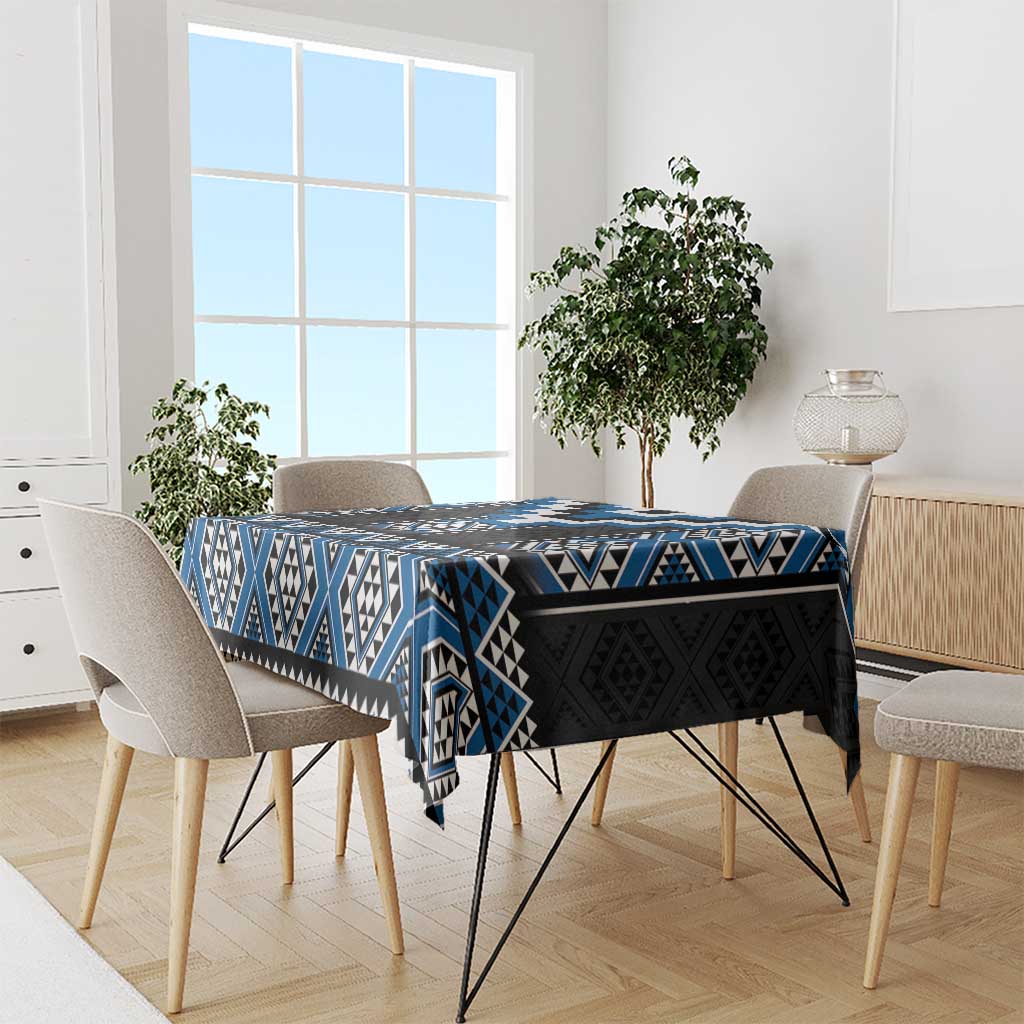 Blue Taniko Aotearoa Tablecloth Niho Taniwha Mix Poutama LT14 - Polynesian Pride