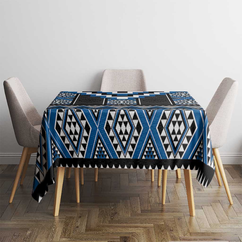 Blue Taniko Aotearoa Tablecloth Niho Taniwha Mix Poutama LT14 - Polynesian Pride
