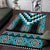 Turquoise Taniko Pattern Aotearoa Area Rug Niho Taniwha Mix Poutama