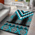 Turquoise Taniko Pattern Aotearoa Area Rug Niho Taniwha Mix Poutama