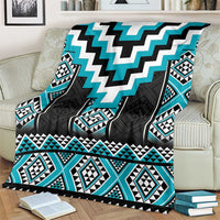 Turquoise Taniko Pattern Aotearoa Blanket Niho Taniwha Mix Poutama