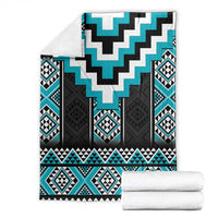 Turquoise Taniko Pattern Aotearoa Blanket Niho Taniwha Mix Poutama