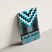 Turquoise Taniko Pattern Aotearoa Canvas Wall Art Niho Taniwha Mix Poutama