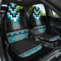Turquoise Taniko Pattern Aotearoa Car Seat Cover Niho Taniwha Mix Poutama