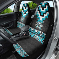Turquoise Taniko Pattern Aotearoa Car Seat Cover Niho Taniwha Mix Poutama