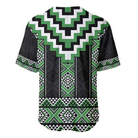 Green Taniko Pattern Aotearoa Baseball Jersey Niho Taniwha Mix Poutama LT14 - Polynesian Pride