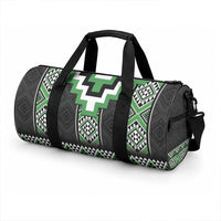 Green Taniko Motifs Aotearoa Duffle Bag Niho Taniwha Mix Poutama LT14 - Polynesian Pride