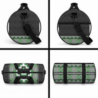 Green Taniko Motifs Aotearoa Duffle Bag Niho Taniwha Mix Poutama LT14 - Polynesian Pride