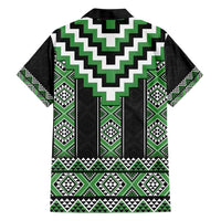 Green Taniko Pattern Aotearoa Family Matching Short Sleeve Bodycon Dress and Hawaiian Shirt Niho Taniwha Mix Poutama LT14 - Polynesian Pride