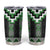 Green Taniko Pattern Aotearoa Tumbler Cup Niho Taniwha Mix Poutama LT14