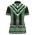 Green Taniko Pattern Aotearoa Women Polo Shirt Niho Taniwha Mix Poutama LT14