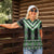 Green Taniko Pattern Aotearoa Women Polo Shirt Niho Taniwha Mix Poutama LT14