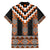 Orange Taniko Pattern Aotearoa Family Matching Off The Shoulder Long Sleeve Dress and Hawaiian Shirt Niho Taniwha Mix Poutama LT14