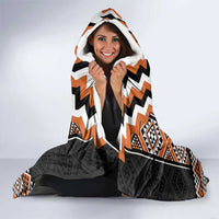 Orange Taniko Pattern Aotearoa Hooded Blanket Niho Taniwha Mix Poutama