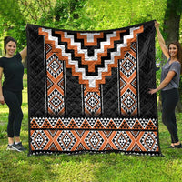 Orange Taniko Pattern Aotearoa Quilt Niho Taniwha Mix Poutama LT14 - Polynesian Pride