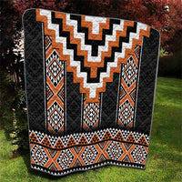Orange Taniko Pattern Aotearoa Quilt Niho Taniwha Mix Poutama LT14 - Polynesian Pride