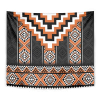 Orange Taniko Pattern Aotearoa Tapestry Niho Taniwha Mix Poutama LT14 - Polynesian Pride