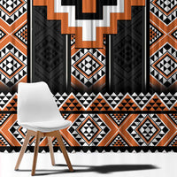 Orange Taniko Pattern Aotearoa Window Curtain Niho Taniwha Mix Poutama