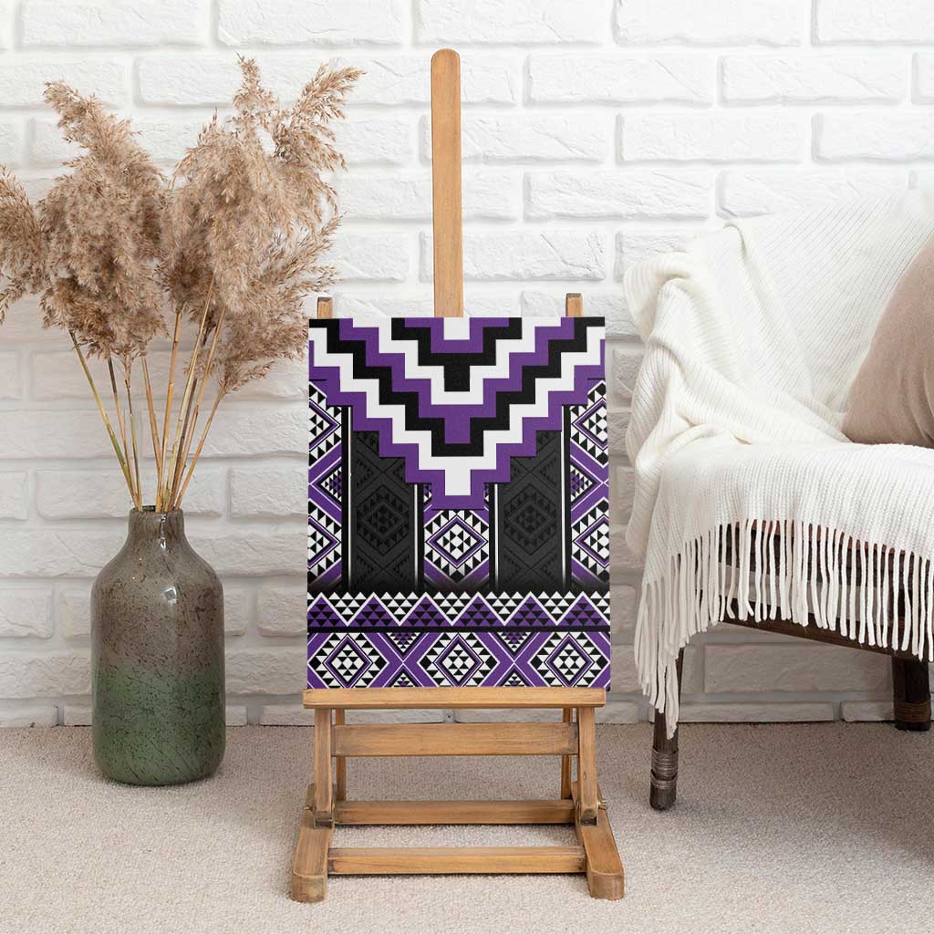 Purple Taniko Pattern Aotearoa Canvas Wall Art Niho Taniwha Mix Poutama