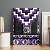 Purple Taniko Pattern Aotearoa Canvas Wall Art Niho Taniwha Mix Poutama