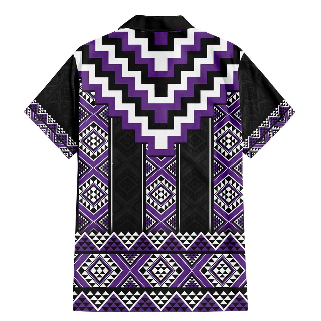 Purple Taniko Pattern Aotearoa Family Matching Mermaid Dress and Hawaiian Shirt Niho Taniwha Mix Poutama LT14 - Polynesian Pride