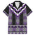 Purple Taniko Pattern Aotearoa Family Matching Off The Shoulder Long Sleeve Dress and Hawaiian Shirt Niho Taniwha Mix Poutama LT14