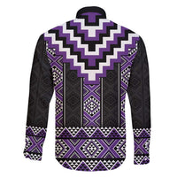 Purple Taniko Pattern Aotearoa Family Matching Tank Maxi Dress and Hawaiian Shirt Niho Taniwha Mix Poutama LT14 - Polynesian Pride