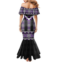 Purple Taniko Pattern Aotearoa Mermaid Dress Niho Taniwha Mix Poutama LT14 - Polynesian Pride