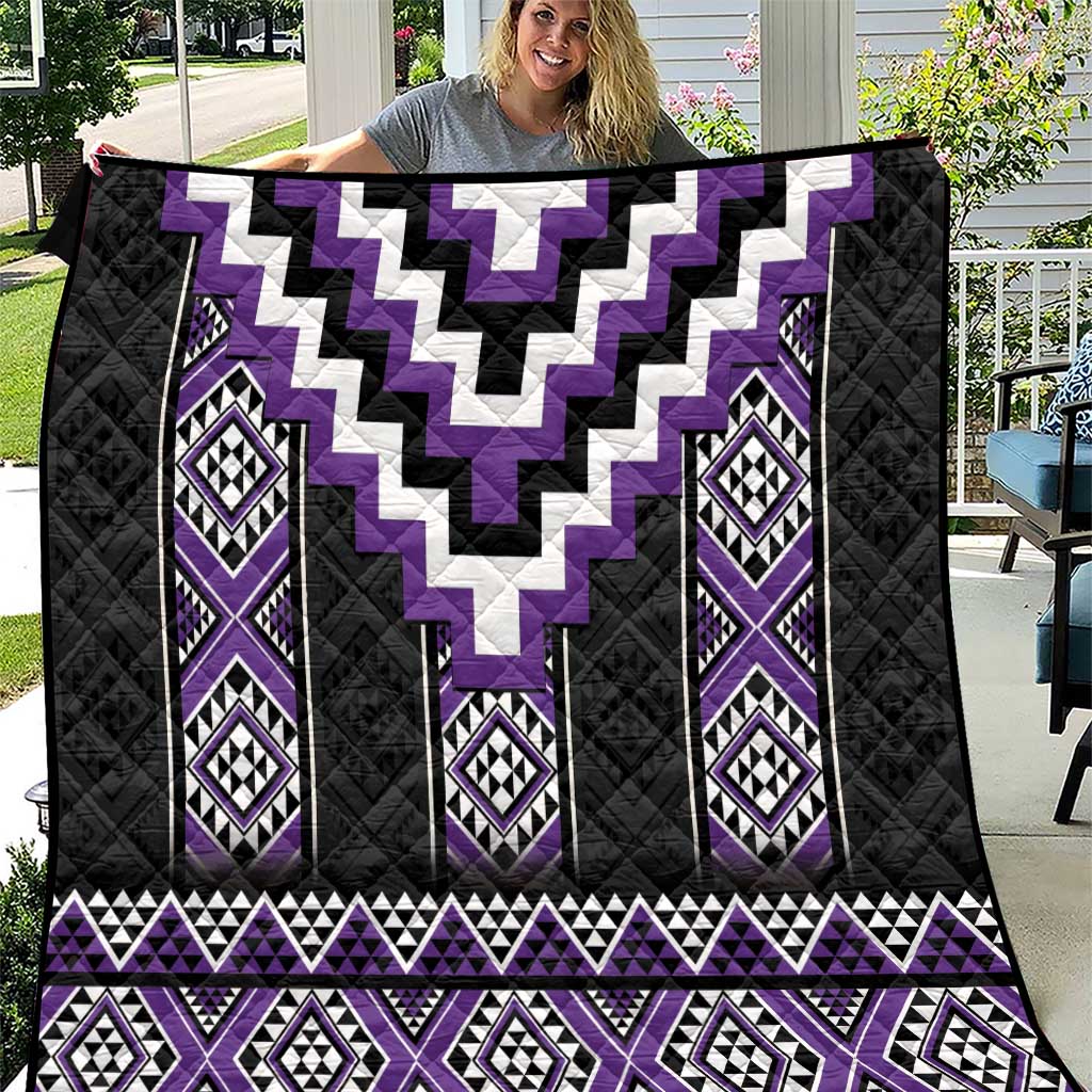Purple Taniko Pattern Aotearoa Quilt Niho Taniwha Mix Poutama LT14 Purple - Polynesian Pride