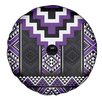 Purple Taniko Pattern Aotearoa Spare Tire Cover Niho Taniwha Mix Poutama