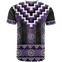 Purple Taniko Pattern Aotearoa T Shirt Niho Taniwha Mix Poutama LT14 - Polynesian Pride