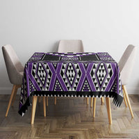 Purple Taniko Pattern Aotearoa Tablecloth Niho Taniwha Mix Poutama LT14 - Polynesian Pride