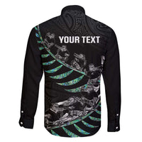 Custom New Zealand Silver Fern Rugby Family Matching Mermaid Dress and Hawaiian Shirt Aotearoa Kiwi Maori Pattern LT14 - Polynesian Pride