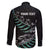 Custom New Zealand Silver Fern Rugby Family Matching Off The Shoulder Long Sleeve Dress and Hawaiian Shirt Aotearoa Kiwi Maori Pattern