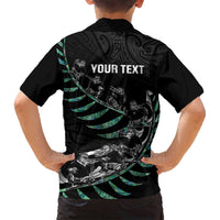 Custom New Zealand Silver Fern Rugby Family Matching Summer Maxi Dress and Hawaiian Shirt Aotearoa Kiwi Maori Pattern LT14 - Polynesian Pride