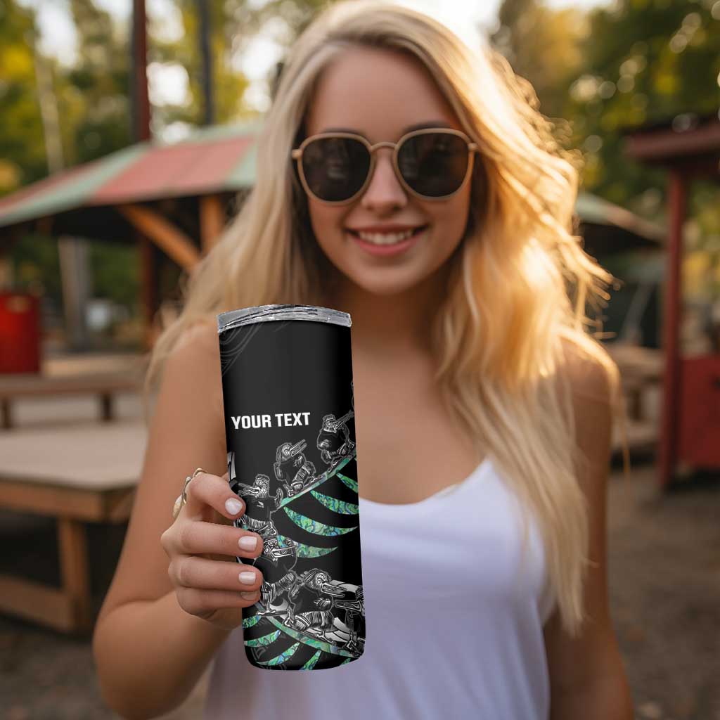 Custom New Zealand Silver Fern Rugby Skinny Tumbler Aotearoa Kiwi Maori Pattern LT14 - Polynesian Pride