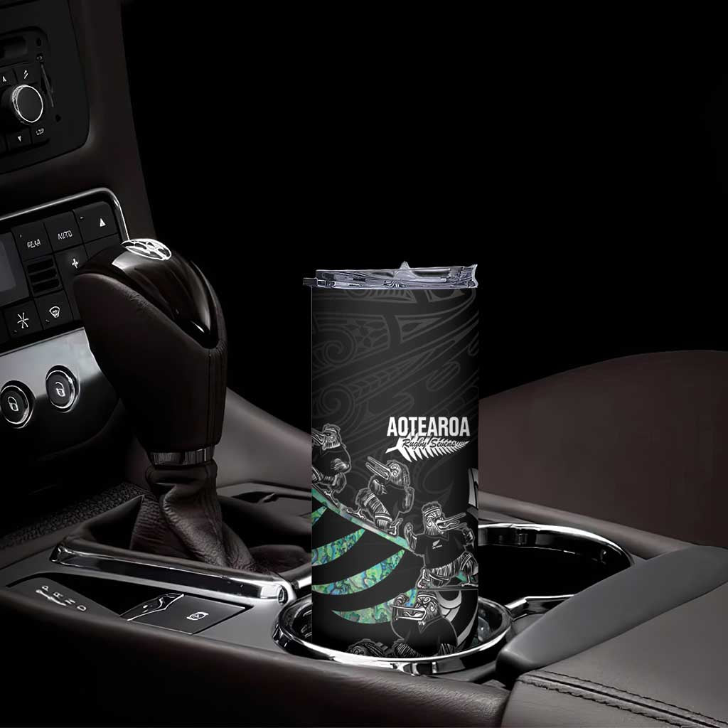 Custom New Zealand Silver Fern Rugby Skinny Tumbler Aotearoa Kiwi Maori Pattern LT14 - Polynesian Pride