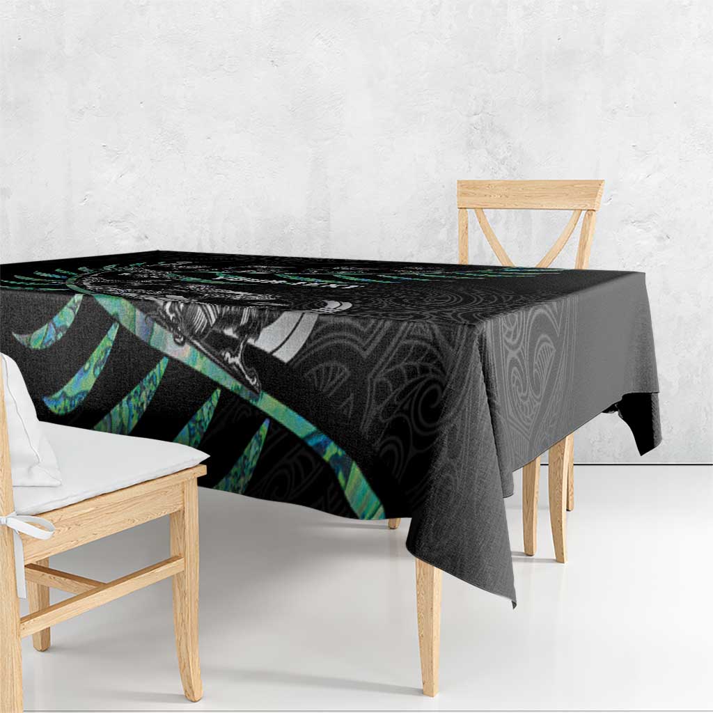 Custom New Zealand Silver Fern Rugby Tablecloth Aotearoa Kiwi Maori Pattern LT14 - Polynesian Pride
