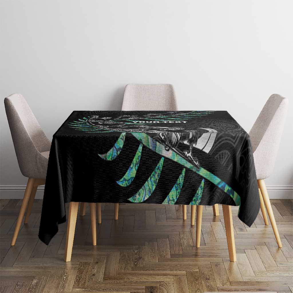 Custom New Zealand Silver Fern Rugby Tablecloth Aotearoa Kiwi Maori Pattern LT14 - Polynesian Pride