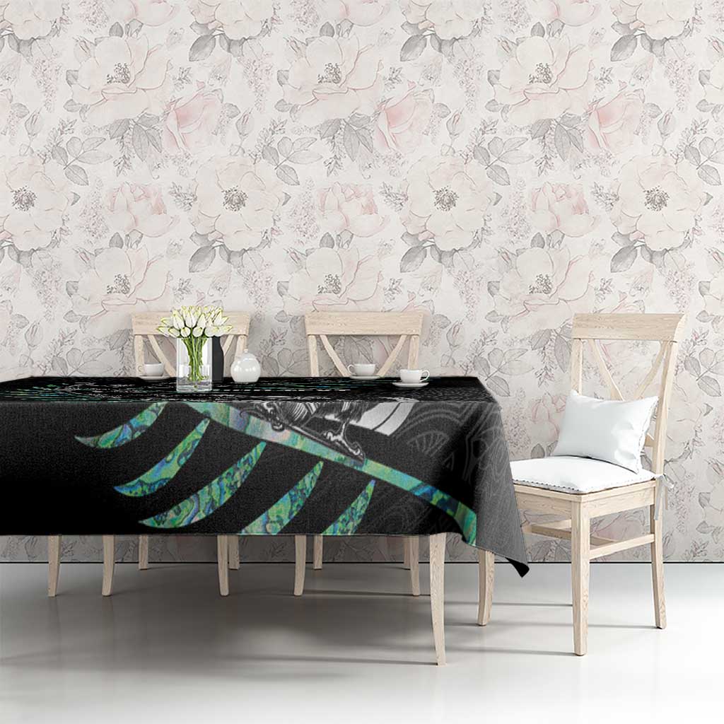 Custom New Zealand Silver Fern Rugby Tablecloth Aotearoa Kiwi Maori Pattern LT14 - Polynesian Pride