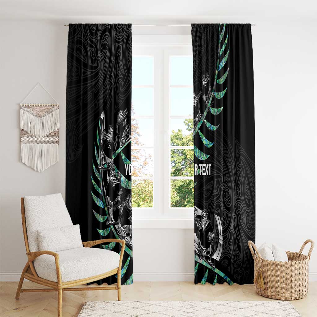 Custom New Zealand Silver Fern Rugby Window Curtain Aotearoa Kiwi Maori Pattern LT14