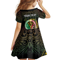 Personalised Vanuatu Family Matching Summer Maxi Dress and Hawaiian Shirt Yumi 45th Hapi Independens Dei - Black Version LT14