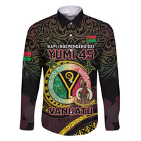 Personalised Vanuatu Family Matching Summer Maxi Dress and Hawaiian Shirt Yumi 45th Hapi Independens Dei - Black Version LT14