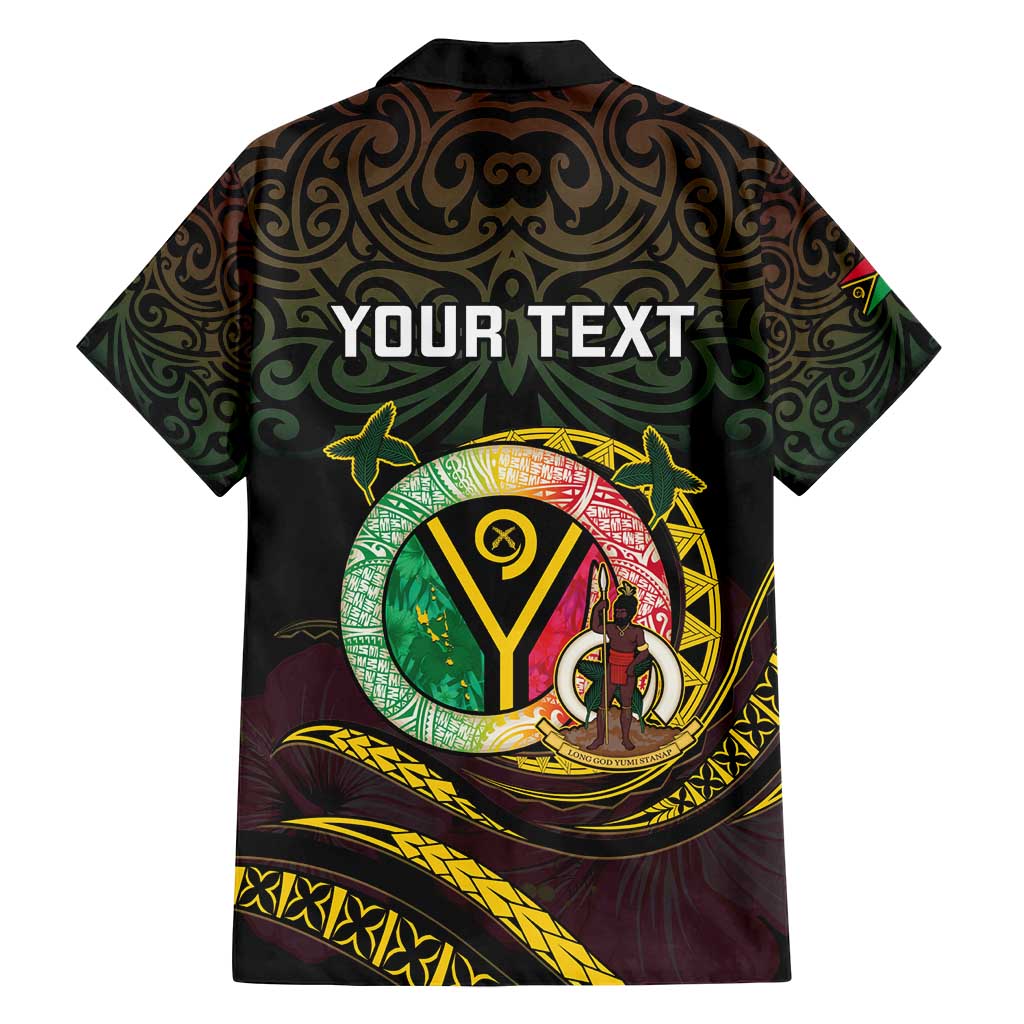 Personalised Vanuatu Family Matching Tank Maxi Dress and Hawaiian Shirt Yumi 45th Hapi Independens Dei - Black Version LT14 - Polynesian Pride