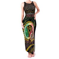 Personalised Vanuatu Family Matching Tank Maxi Dress and Hawaiian Shirt Yumi 45th Hapi Independens Dei - Black Version LT14 Mom's Dress Black - Polynesian Pride