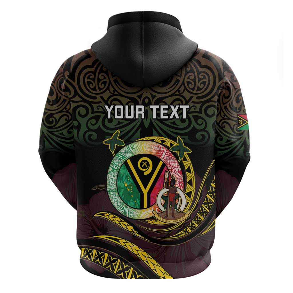 Personalised Vanuatu Hoodie Yumi 45th Hapi Independens Dei - Black Version LT14